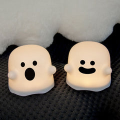 Cute Ghost Night Light Stepless Dimming USB Rechargeable Mini Kids Bedside Lamp Table Decoration for Nursery Bedroom Dorm Smi