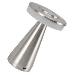 Portable LED Bedside Night Light 3 Color Temperature top Touch control Rechargeable Battery Bedside Lamp Silver
