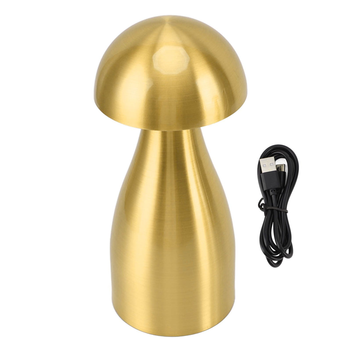 Metal Mushroom Table Lamp Dimmable Mushroom Decor Night Light Cordless Rechargeable Bedside Lamp for Children Nursing Bar Gol
