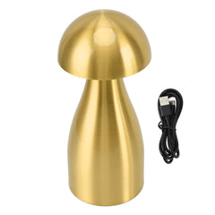 Metal Mushroom Table Lamp Dimmable Mushroom Decor Night Light Cordless Rechargeable Bedside Lamp for Children Nursing Bar Gol