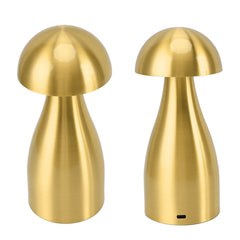 Metal Mushroom Table Lamp Dimmable Mushroom Decor Night Light Cordless Rechargeable Bedside Lamp for Children Nursing Bar Gol
