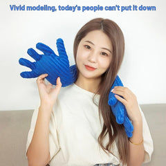 Blue Hand Shape Plush Pillows Long Strip Palm Cushion for Home Travel and Camping Sofa Pillows