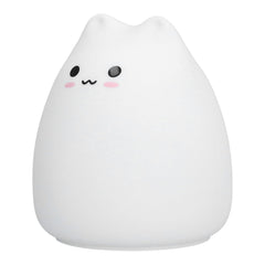 LED Tap Lamp Cat Shaped 7 Colors Changing Silicone Night Light for Home Bedroom Children's Room
