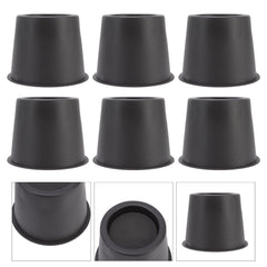 6 PCS Anti Vibration Pads Sofa Feet Pad Furniture Riser Mat for Table Cabinet Bed 3in Black Round