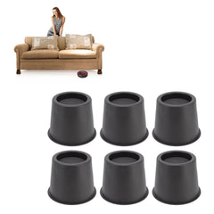 6 PCS Anti Vibration Pads Sofa Feet Pad Furniture Riser Mat for Table Cabinet Bed 3in Black Round