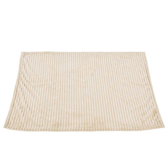 Flannel Throw Blanket Plush Fluffy Light Breathable Fine Workmanship Stylish Simple Soft BlanketBeige