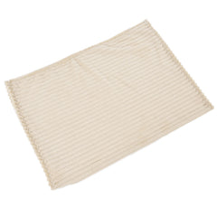 Flannel Throw Blanket Plush Fluffy Light Breathable Fine Workmanship Stylish Simple Soft BlanketBeige