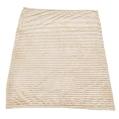 Flannel Throw Blanket Plush Fluffy Light Breathable Fine Workmanship Stylish Simple Soft BlanketBeige