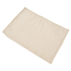 Flannel Throw Blanket Plush Fluffy Light Breathable Fine Workmanship Stylish Simple Soft BlanketBeige