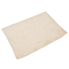 Flannel Throw Blanket Plush Fluffy Light Breathable Fine Workmanship Stylish Simple Soft BlanketBeige
