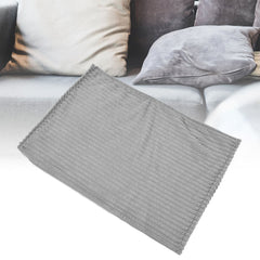 Flannel Throw Blanket Plush Fluffy Light Breathable Fine Workmanship Stylish Simple Soft BlanketGrey