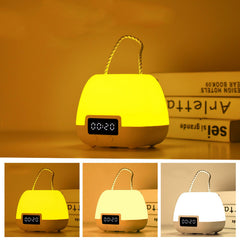LED Night Light Rechargeable Children's Bedroom Bedside Desk Lamp Household Supplies 4w Remote Control 3 Color Clock