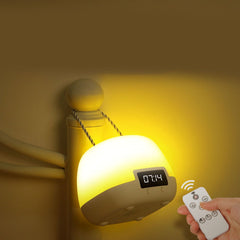 LED Night Light Rechargeable Children's Bedroom Bedside Desk Lamp Household Supplies 4w Remote Control 3 Color Clock