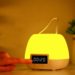 LED Night Light Rechargeable Children's Bedroom Bedside Desk Lamp Household Supplies 4w Remote Control 3 Color Clock