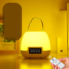 LED Night Light Rechargeable Children's Bedroom Bedside Desk Lamp Household Supplies 4w Remote Control 3 Color Clock