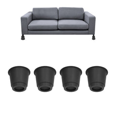 4 Pcs Plastic Furniture Risers 5 Inch Heavy Duty Stackable Circle Bed Lifter for Bed Chair Table Sofa Black