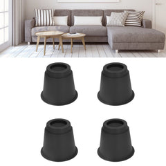 4 Pcs Plastic Furniture Risers 5 Inch Heavy Duty Stackable Circle Bed Lifter for Bed Chair Table Sofa Black