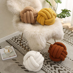 Knot Pillow Exquisite Soft Warm Beautiful Knotted Plush Pillow for Home Car Office Decoration