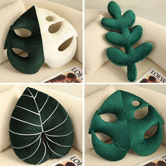 Turtle Back Bamboo Sofa Pillow Cushion Leaf Shaped Throw Pillow