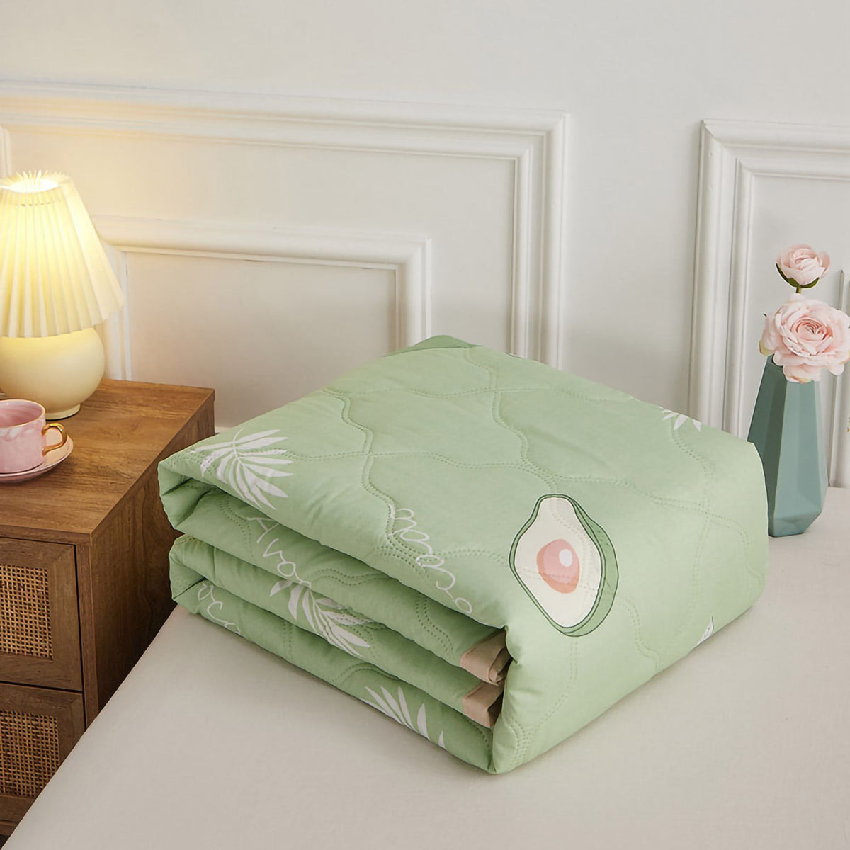 Summer Air Conditioner Quilt Machine Washable Soft Breathable Portable Air Conditioner Blanket Summer Comforter avocado 180x2