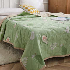 Summer Air Conditioner Quilt Machine Washable Soft Breathable Portable Air Conditioner Blanket Summer Comforter avocado 180x2