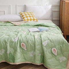 Summer Air Conditioner Quilt Machine Washable Soft Breathable Portable Air Conditioner Blanket Summer Comforter avocado 180x2