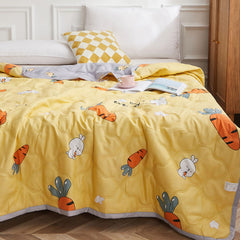 Summer Air Conditioner Quilt Machine Washable Soft Breathable Portable Air Conditioner Blanket Summer Comforter Happy Radish 