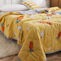 Summer Air Conditioner Quilt Machine Washable Soft Breathable Portable Air Conditioner Blanket Summer Comforter Happy Radish 