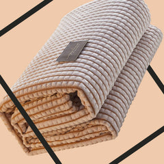Air Conditioner Quilt Double Sided Soft Comfortable Cat Feeling Cut Flowers Portable Summer Cool Blanket for Office Sofa Khak