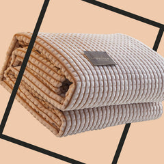 Air Conditioner Quilt Double Sided Soft Comfortable Cat Feeling Cut Flowers Portable Summer Cool Blanket for Office Sofa Khak
