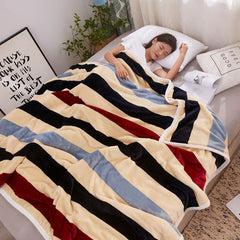 Throw Blanket Cartoon Pattern Thickened Air Conditioning Blanket for Home Bedroom Office Travel Stripes 150x200cm / 59.1x78.7