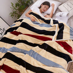 Throw Blanket Cartoon Pattern Thickened Air Conditioning Blanket for Home Bedroom Office Travel Stripes 150x200cm / 59.1x78.7