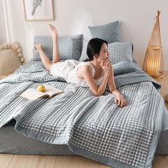Air Conditioner Quilt Washable Cotton Lightweight Quilt Summer Comforter for Children Adult Type 2 200x230cm