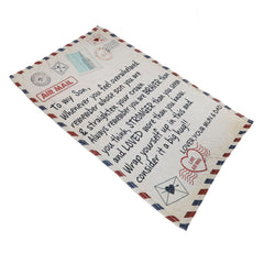 to My Son Blanket Double Sided Soft Skin Friendly Keep Warm Letter Blanket Expressing Love Air Conditioning Blanket C20220119