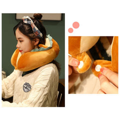U Shaped Neck Pillow Portable Cute Head Pillow for Office Nap Travel Car Sleeping Lovely Bread