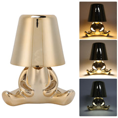 Night Lamp 3 Light Color Stepless Dimming Touch Control USB Rechargeable Bedside Light