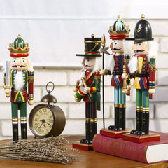 4Pcs 30cm Christmas Nutcracker Soldiers Wooden Soldier Nutcracker on Stand Home Decor Christmas Gift