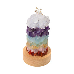 Warm Light Natural Seven Color Crystal Stone Night Light DIY Bed Lamp USB Plug Night Light for Christmas