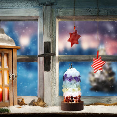 Warm Light Natural Seven Color Crystal Stone Night Light DIY Bed Lamp USB Plug Night Light for Christmas