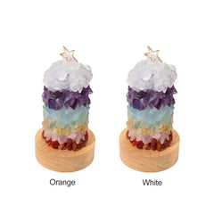 Warm Light Natural Seven Color Crystal Stone Night Light DIY Bed Lamp USB Plug Night Light for Christmas