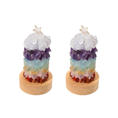 Warm Light Natural Seven Color Crystal Stone Night Light DIY Bed Lamp USB Plug Night Light for Christmas