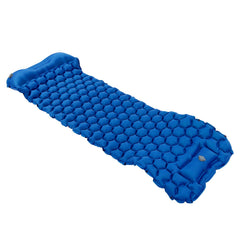 Camping Sleeping Pad Mat Foot Press Inflatable Cushion Mattress for Tent Hiking TravelRoyalblue