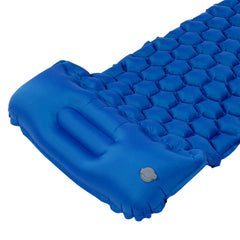Camping Sleeping Pad Mat Foot Press Inflatable Cushion Mattress for Tent Hiking TravelRoyalblue