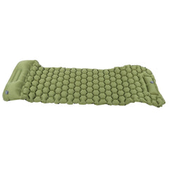 Camping Sleeping Pad Mat Foot Press Inflatable Cushion Mattress for Tent Hiking TravelMilitary Green