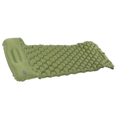 Camping Sleeping Pad Mat Foot Press Inflatable Cushion Mattress for Tent Hiking TravelMilitary Green