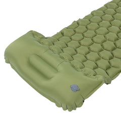 Camping Sleeping Pad Mat Foot Press Inflatable Cushion Mattress for Tent Hiking TravelMilitary Green