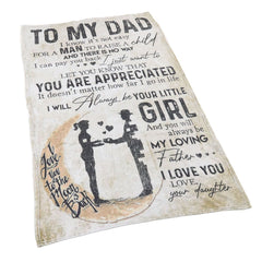 Dad Blanket Father's Day Theme Dual Sides Personalized Wide Application Sofa Throw Blanket for Bedroom Sofa Office 150x120cm 