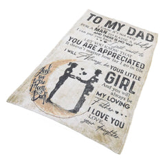 Dad Blanket Father's Day Theme Dual Sides Personalized Wide Application Sofa Throw Blanket for Bedroom Sofa Office 150x120cm 