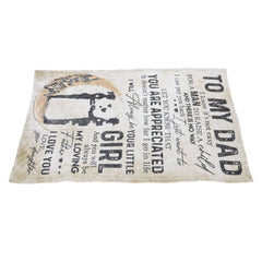 Dad Blanket Father's Day Theme Dual Sides Personalized Wide Application Sofa Throw Blanket for Bedroom Sofa Office 150x120cm 