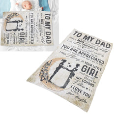 Dad Blanket Father's Day Theme Dual Sides Personalized Wide Application Sofa Throw Blanket for Bedroom Sofa Office 150x120cm 